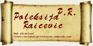 Poleksija Raičević vizit kartica